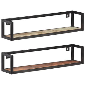 vidaXL Wandschappen 2 st 80 cm massief gerecycled hout, Verzenden, Nieuw