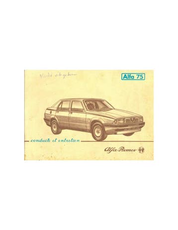 1986 ALFA ROMEO 75 INSTRUCTIEBOEKJE FRANS