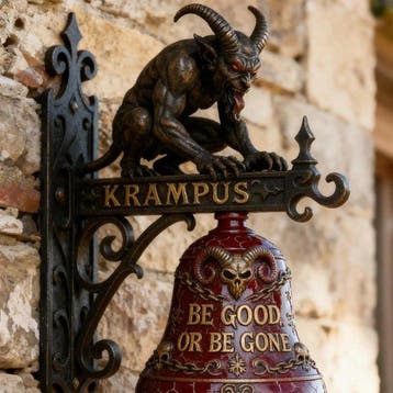 Decoratief ornament - Krampus Gothic Wall Doorbell – Antique, Antiek en Kunst