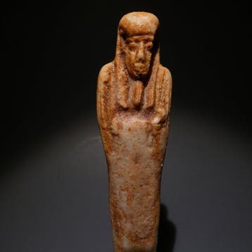 Oud-Egyptisch Faience Shabti. Hoogte 10,5 cm. 30e dynastie,