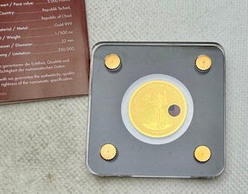 Tchad. 3000 Francs 2021 Liberty, 1/500 Oz oro (.999) (Sans