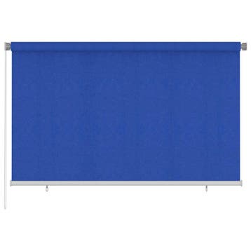 vidaXL Rolgordijn voor buiten 245(B)x140(H) cm HDPE blauw, Verzenden, Nieuw