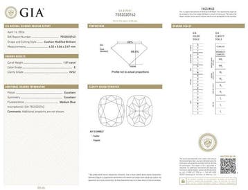 Bague - 18 carats Or blanc - 1.26ct. tw. Diamant (Naturelle)