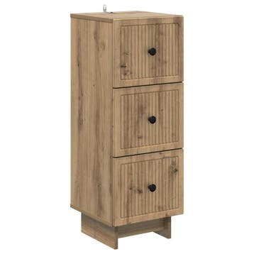 vidaXL Ladekast Artisanaal eiken 33 x 34,5 x 90 cm Bewerkt, Verzenden, Nieuw