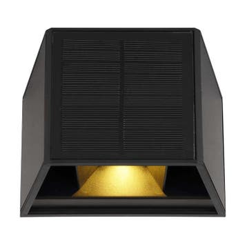Zonnepaneel wandlamp zwart 1W LED 3000K IP54, Verzenden, Nieuw, Metaal, Overige fittingen