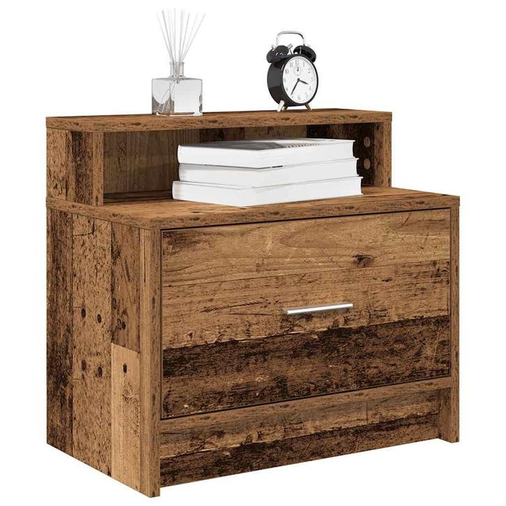 vidaXL Nachtkastjes 2 st met lade 51x31x47 cm oud, Huis en Inrichting, Slaapkamer | Nachtkastjes, Nieuw, Verzenden