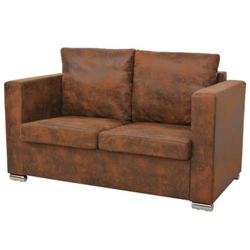 vidaXL Tweezitsbank / zetel 137x73x82 cm kunstsuède, Verzenden, Nieuw