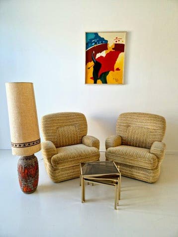 Fauteuil - cheni - Une paire de fauteuils italiens vintage