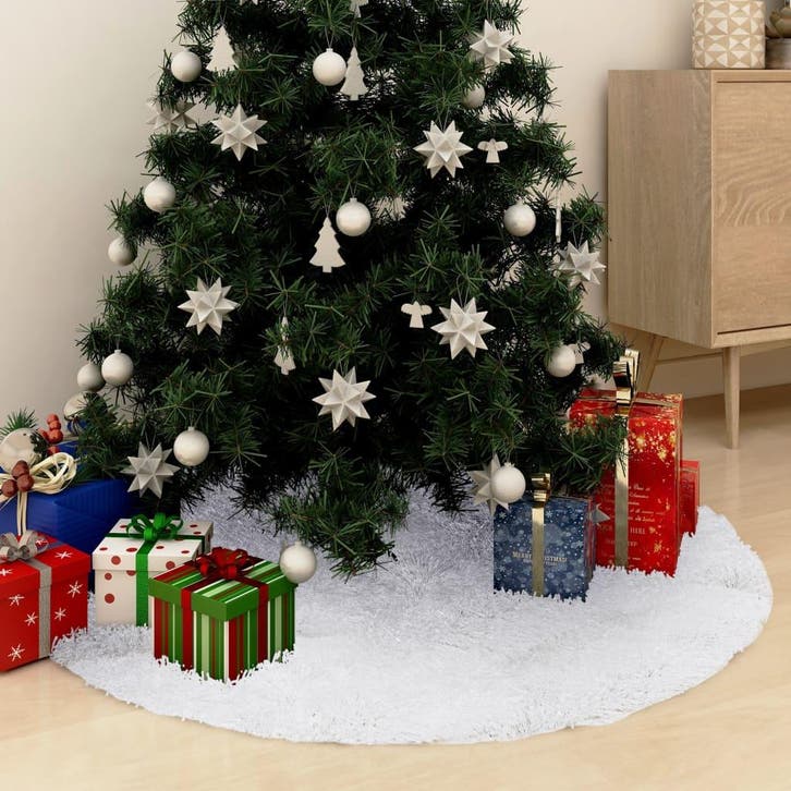 vidaXL Kerstboomrok Wit 150 cm Imitatiebont, Diversen, Kerst, Nieuw, Verzenden