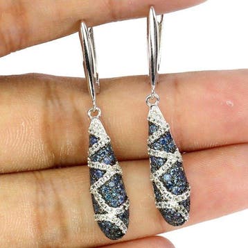 Sans prix de réserve - Boucles doreilles Plaqué or blanc 14