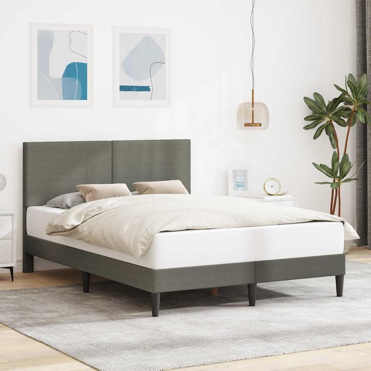 vidaXL Bedframe met hoofdeinde Lichtgrijs 120 x 200 cm, Huis en Inrichting, Slaapkamer | Bedden, Nieuw, Verzenden