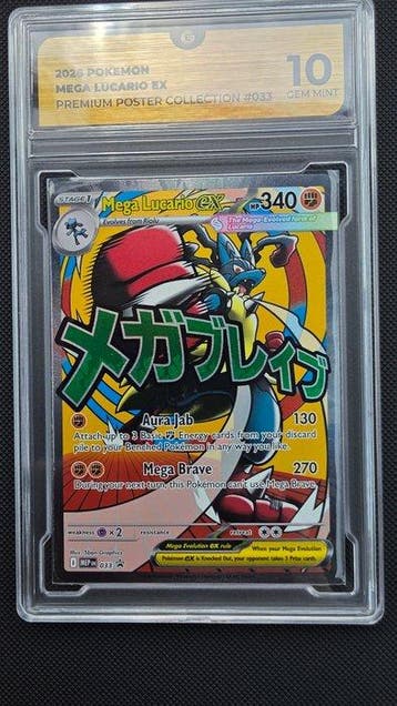 Pokémon - 1 Graded card - Mega Lucario EX 033 Promo card,, Nieuw