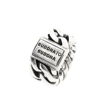Zilveren Buddha to Buddha Chain Ring, Gebruikt, Ophalen of Verzenden, Kleiner dan 17, Dame