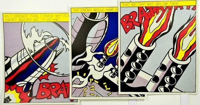 Roy Lichtenstein (1923-1997) - As I Opened fire. Triptych., Antiek en Kunst, Kunst | Designobjecten