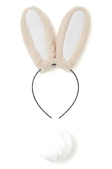 KIMU® Haarband Konijn Dikke Oren Beige met Staart Diadeem Ko, Ophalen of Verzenden, Nieuw