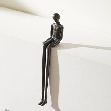 sculptuur, Long-legged figure abstract sculpture - 37 cm -