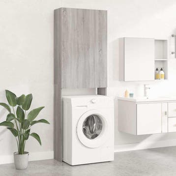vidaXL Wasmachinekast 64x25,5x190 cm grijs sonoma, Verzenden