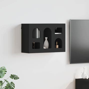 vidaXL Hangkast met plank ELST Zwart 60 x 20 x 40 cm Bewerkt, Verzenden