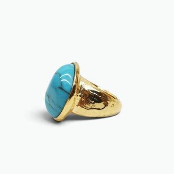 Turquoise - Brons - Ring - Italiaans handwerk