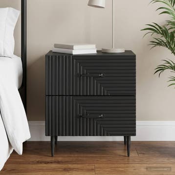 vidaXL Nachtkastje Zwart 43 x 34,5 x 47,5 cm Bewerkt hout, Huis en Inrichting, Slaapkamer | Nachtkastjes, Verzenden, Nieuw