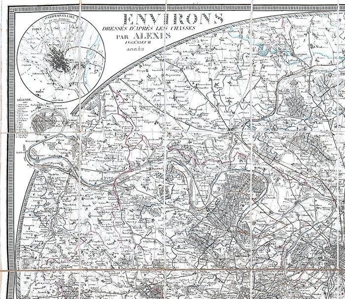 Frankrijk - Parijs; Alexis Donnet - Environs de Paris - 1855, Livres, Atlas & Cartes géographiques