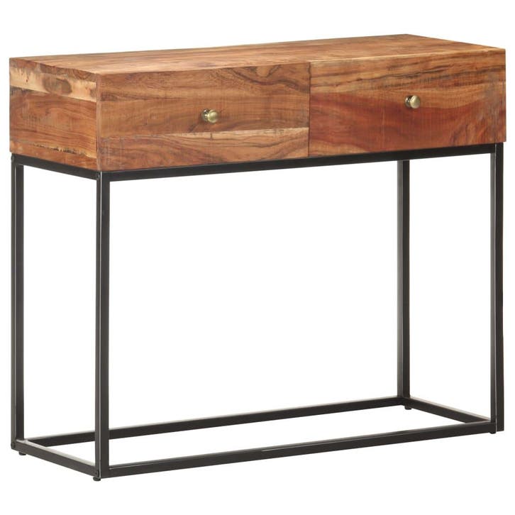vidaXL Wandtafel 90x35x75 cm ruw acaciahout, Maison & Meubles, Armoires | Autre, Envoi