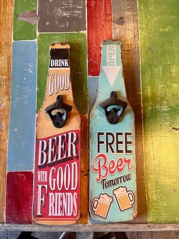 Reclameborden bier - Reclamebord (60) - IJzer, Hout,