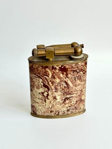 Briquet de Table Art Déco à Essence – Celluloïd Marbré &