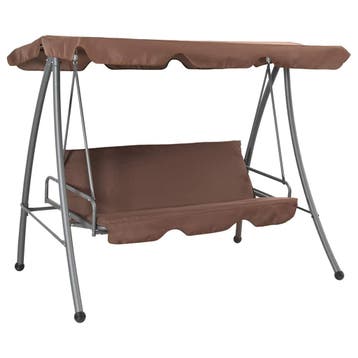 vidaXL Schommelbank voor buiten met luifel koffiekleurig, Tuin en Terras, Verzenden, Nieuw