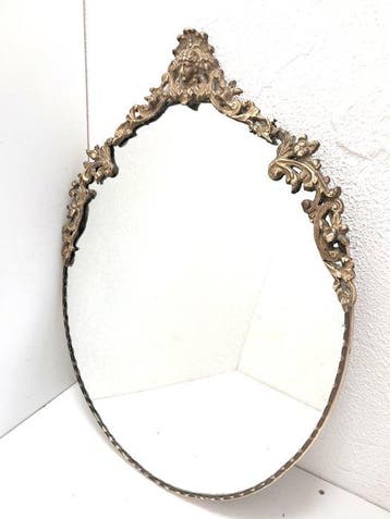 Spiegel - Messing, Glas, Hout - 53 cm