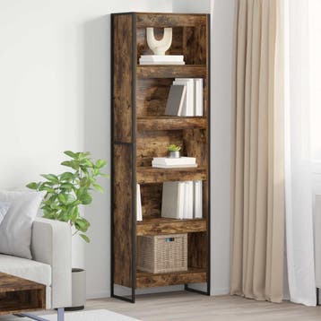 vidaXL Boekenkast 60 x 30 x 189,5 cm Bewerkt hout Rook Eik, Huis en Inrichting, Verzenden, Nieuw