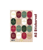 1 stickervel kerst ovaal naam en sluitzegels (Stickervellen), Ophalen of Verzenden, Nieuw, Sticker