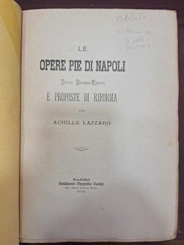 Achille Lazzaro - Le opere pie di Napoli - 1874