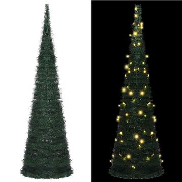 vidaXL Kunstkerstboom met verlichting pop-up 210 cm groen, Verzenden, Nieuw