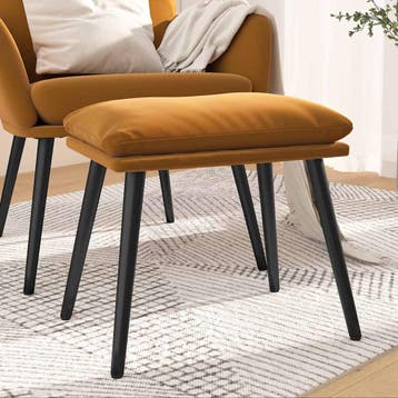 vidaXL Voetenbank 45x29,5x35 cm fluweel bruin, Verzenden, Nieuw