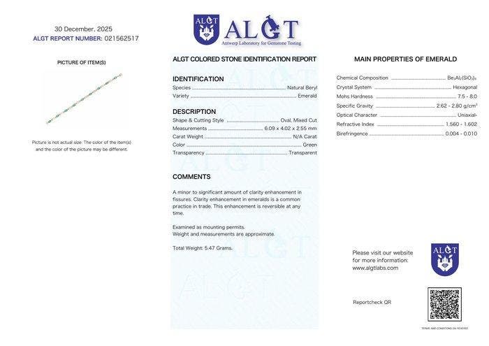 Zonder minimumprijs - Armband Zilver - Emerald - Certified, Handtassen en Accessoires, Armbanden