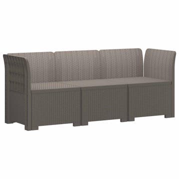 vidaXL 3-Zits Tuin Sofa Rottanlook PP Lichtgrijs, Verzenden