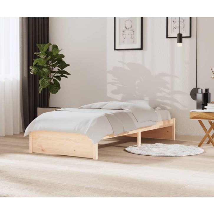 vidaXL Bedframe massief hout 90x200 cm, Huis en Inrichting, Slaapkamer | Bedden, Nieuw, Verzenden
