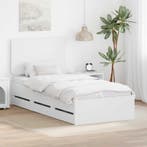 vidaXL Bedframe met lade met hoofdeinde Wit 90 x 190 cm, Verzenden