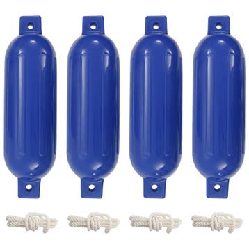 vidaXL Bootstootkussens 4 st Ø 14x50 cm PVC blauw, Verzenden, Nieuw