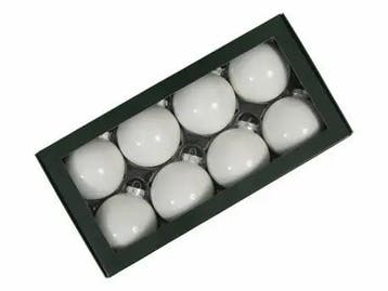 Kerstballen Glas Wit Opaal 8 cm Set van 8, Diversen, Kerst, Nieuw