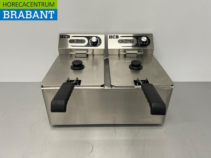Acier inoxydable HCB Friteuse double 2 x 9 litres 230V, Zakelijke goederen, Horeca | Overige, Verzenden