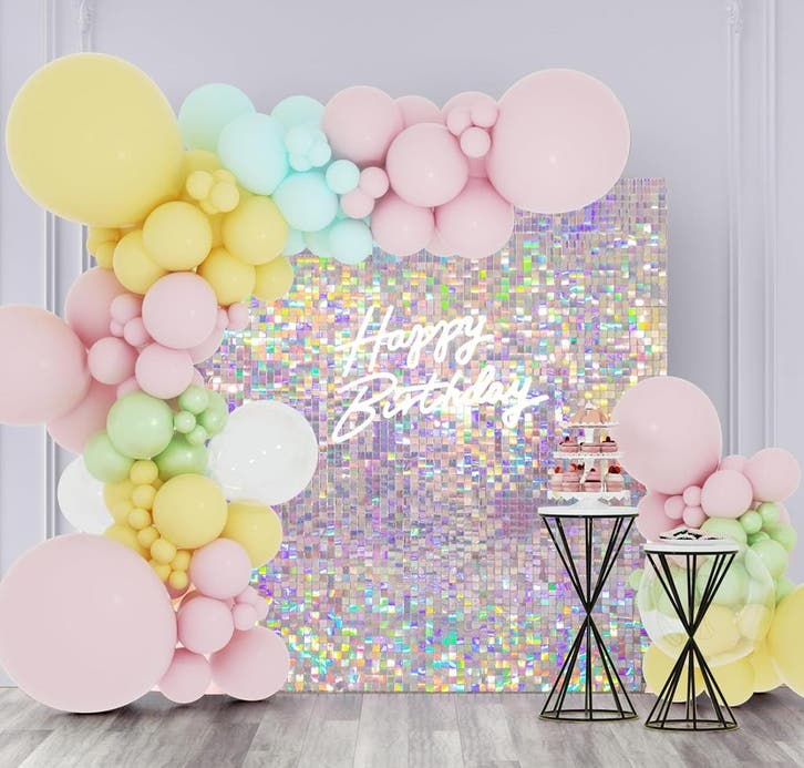 Shimmer Muur 24st Zilver-Regenboog | Retour Deal | Sla je..., Hobby en Vrije tijd, Feestartikelen, Nieuw, Versiering, Verzenden