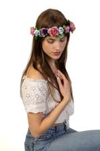 Glitter Bloemenkrans Haar Rozenkrans Paars Paarse Bloemen Ha, Ophalen of Verzenden, Nieuw