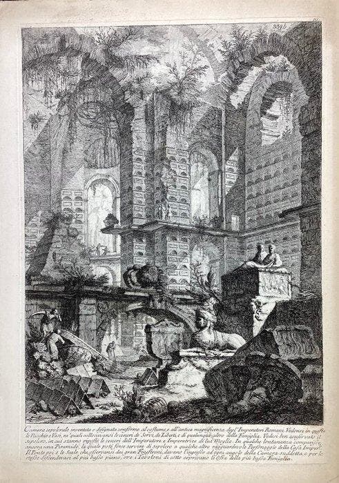 Giovanni Battista Piranesi (1720-1778) - Camera sepolcrale, Antiquités & Art, Antiquités | Autres Antiquités