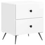 vidaXL Nachtkastje Hoogglans Wit 43 x 34,5 x 47,5 cm Bewerkt, Verzenden, Nieuw