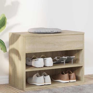 vidaXL Schoenenbank 60x30x45 cm bewerkt hout sonoma, Verzenden