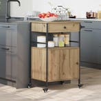 vidaXL Keuken Trolley Artisan Eiken 56 x 43 x 89,5 cm, Verzenden, Nieuw