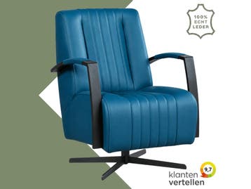 Leren draaifauteuil Galaxy - Toledo Turquoise (blauw) -, Ophalen of Verzenden