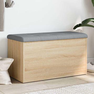 vidaXL Opbergbank Sonoma eiken 82x42x45 cm bewerkt hout, Verzenden, Nieuw
